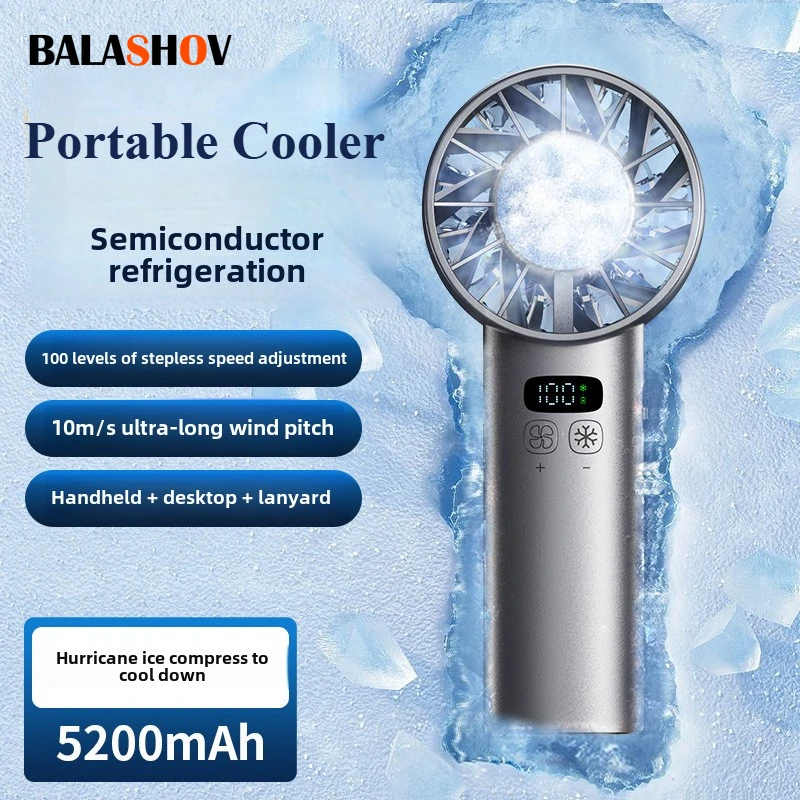 Outdoor Camping Misting Fan - مروحة تبريد عالية السرعة محمولة باليد،