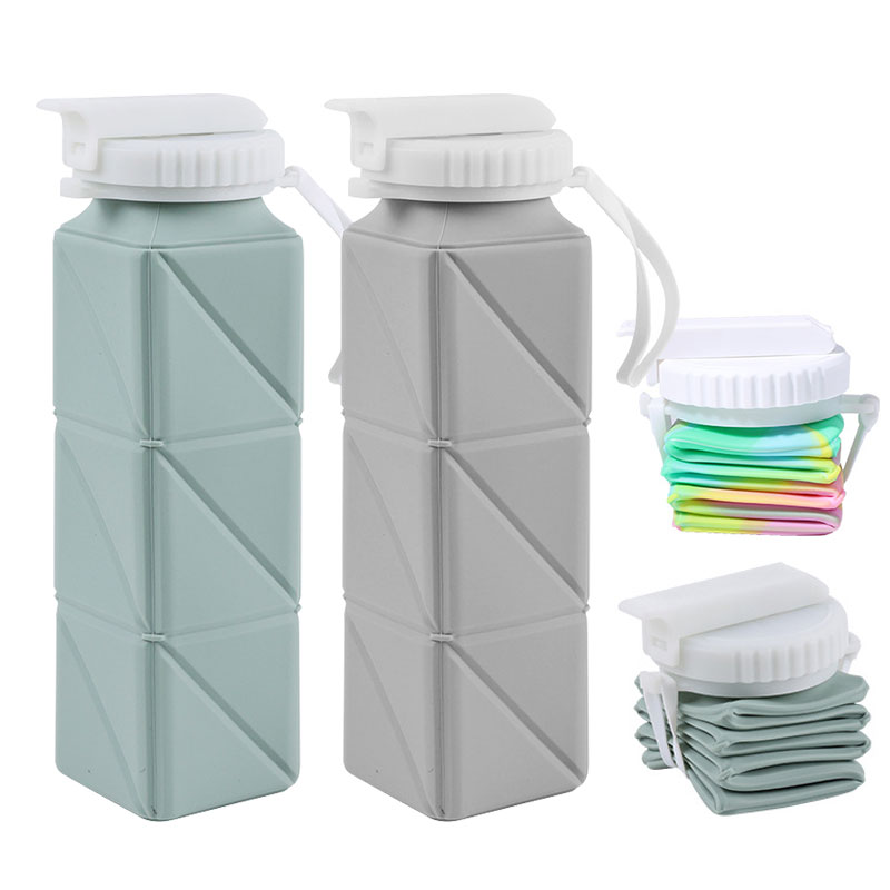 Collapsible Water Bottle - زجاجة مياه قابلة للطي بغطاء من