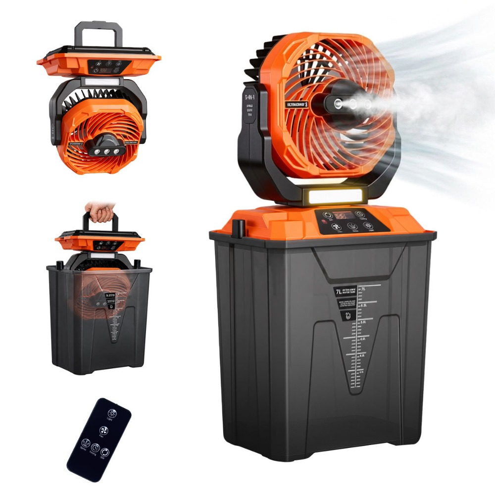 Outdoor Camping Misting Fan - مروحة تبريد محمولة كبيرة بخزان ماء