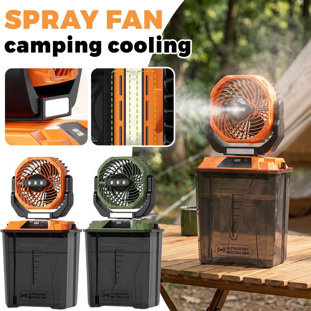 Outdoor Camping Misting Fan - مروحة تبريد محمولة جديدة للاستخدام الخارجي