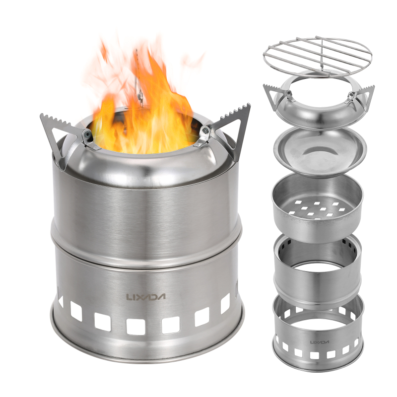 Outdoor Camping Sink - Lixada-موقد خشبي من الفولاذ المقاوم للصدأ