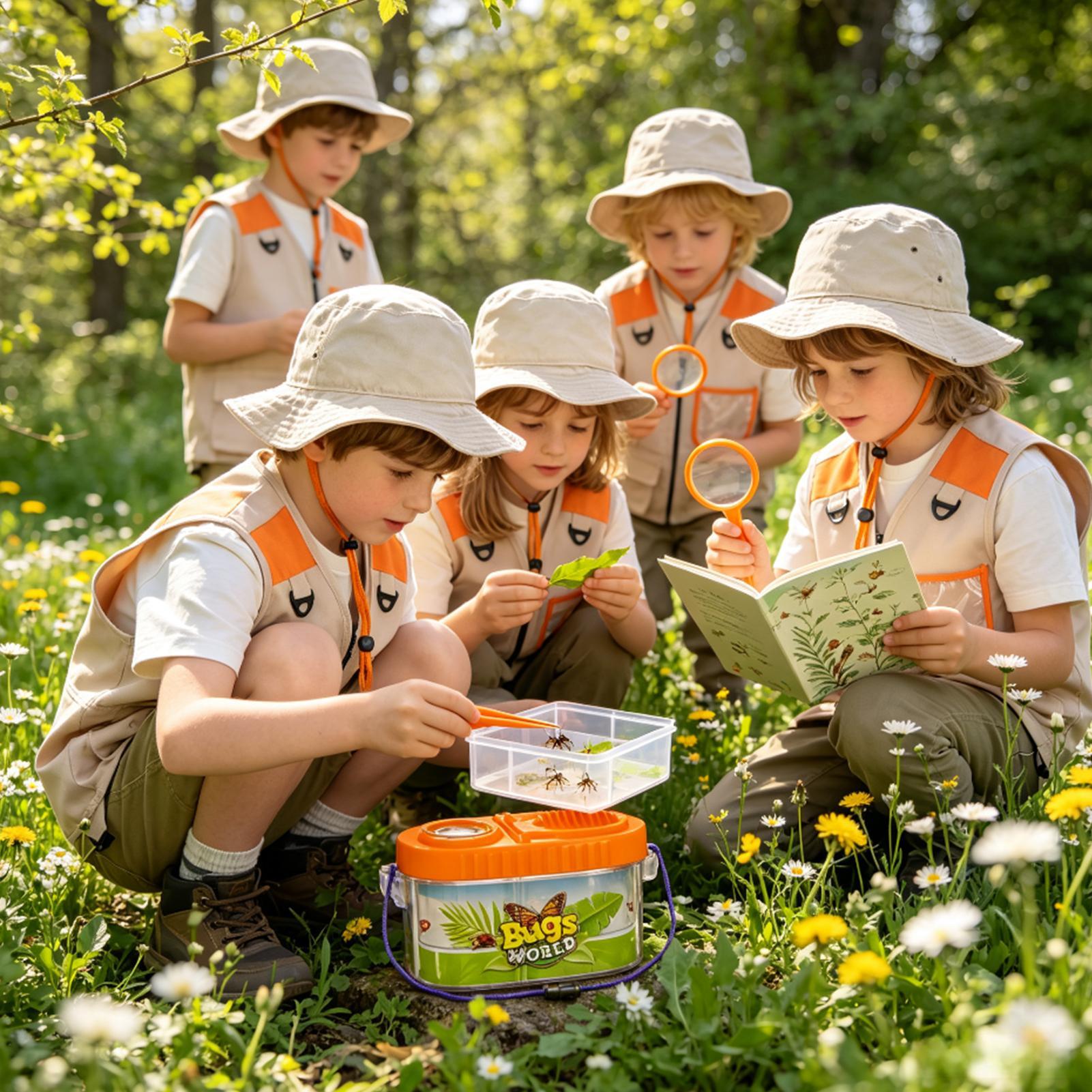 Outdoor Camping Kids Activities - مجموعة مغامرات للأطفال مع قبعة مزودة