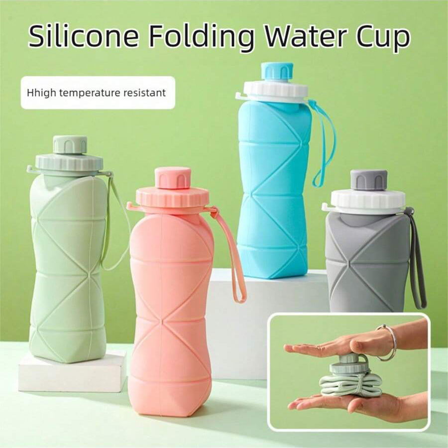 Collapsible Water Bottle - كوب سيليكون قابل للطي سعة 600