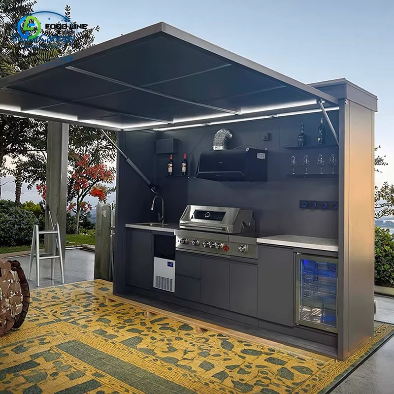 Outdoor Camping Sink - مجموعة مطبخ خارجي مخصصة للتخييم، خزانة
