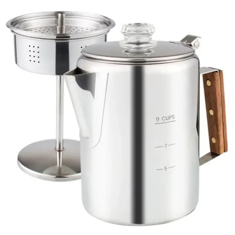 Camp Percolator Coffee - وعاء تحضير القهوة من الفولاذ المقاوم