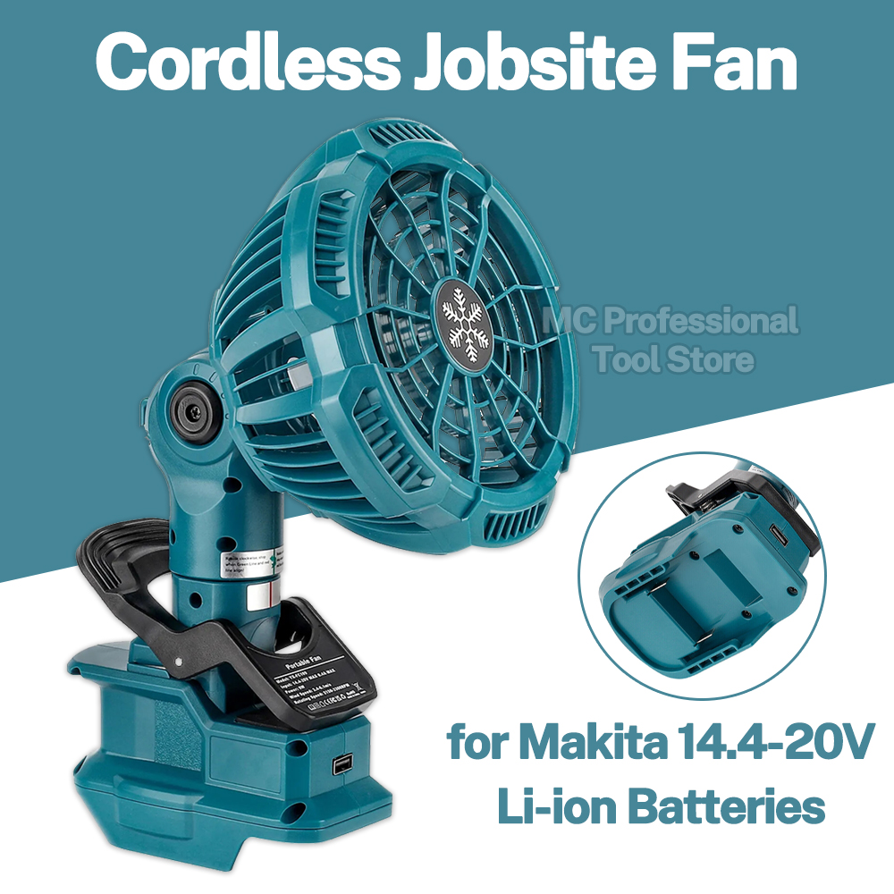 Outdoor Camping Misting Fan - مشبك محمول على مروحة ماكيتا ،