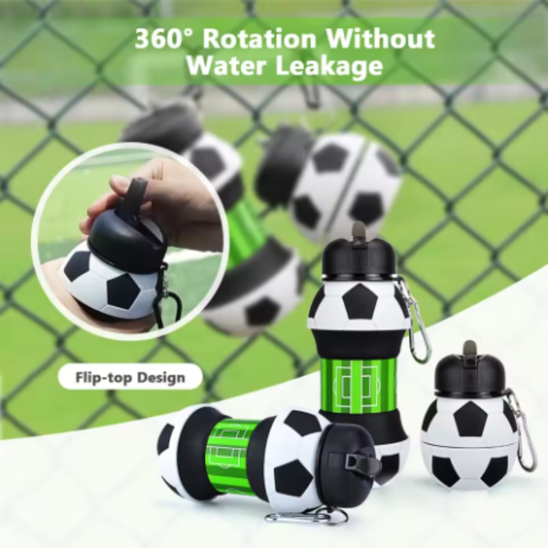 Collapsible Water Bottle - كوب سيليكون قابل للطي لكرة القدم،