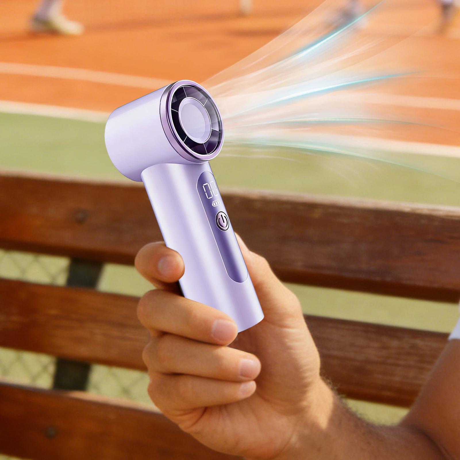 مروحة يدوية صغيرة قابلة لإعادة - مراجعة Outdoor Camping Misting Fan وسعره