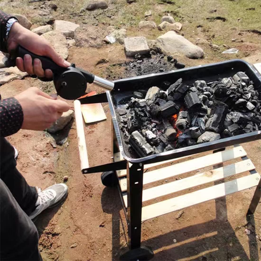 منفاخ هواء محمول للشواء في اله - مراجعة Outdoor Camping Misting Fan وسعره