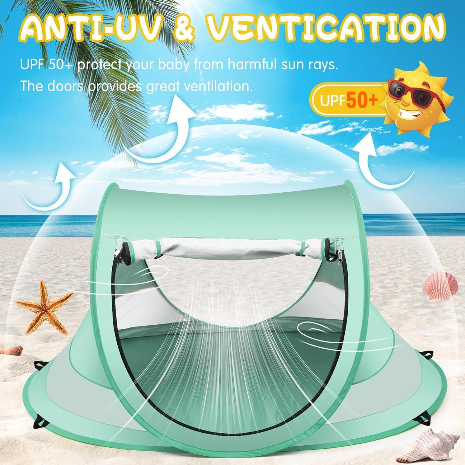 خيمة شاطئية للأطفال الصغار، خي - مراجعة Outdoor Camping Automatic Quick Opening Tent وسعره