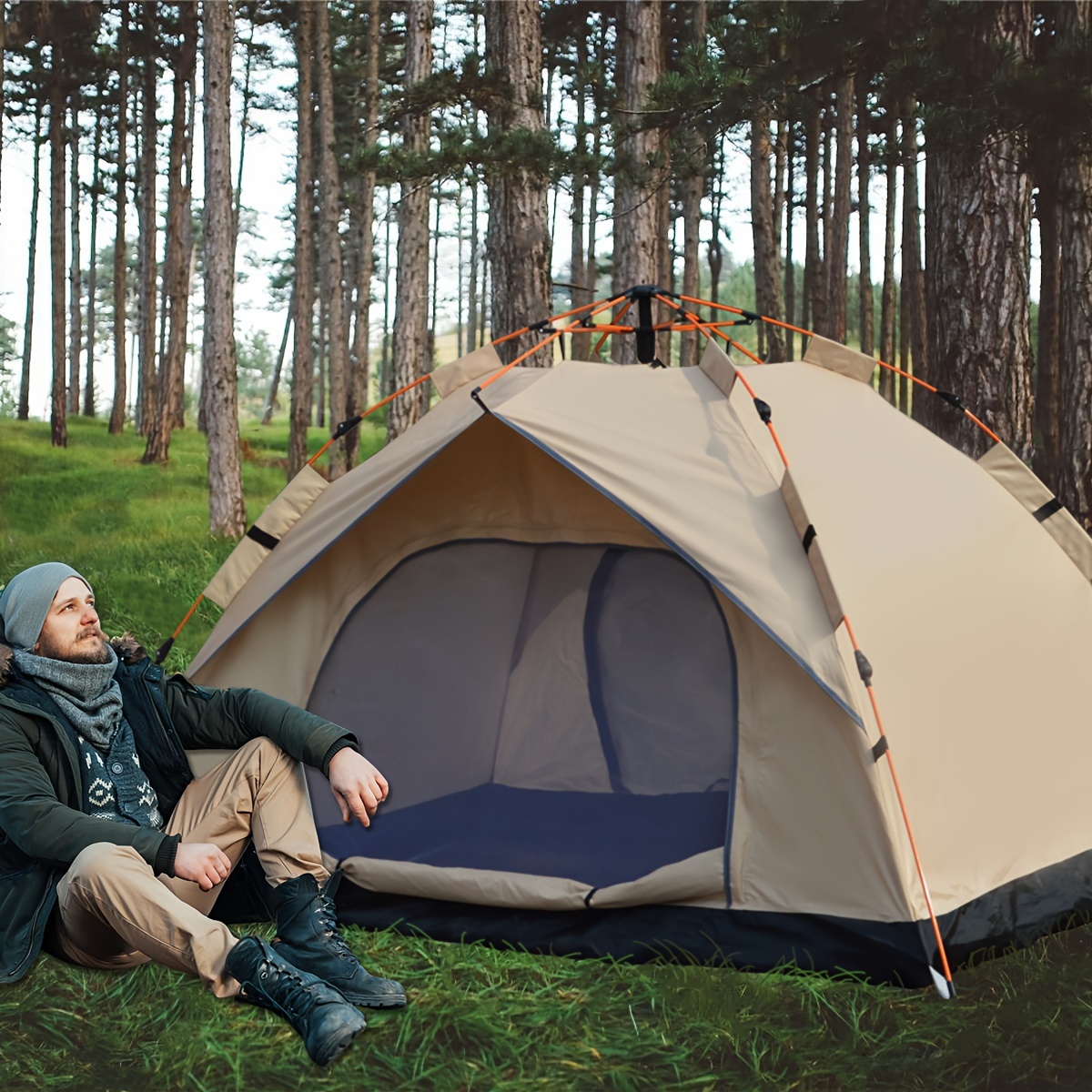 خيمة سريعة الفتح مطلية بالفضة، - مراجعة Outdoor Camping Automatic Quick Opening Tent وسعره