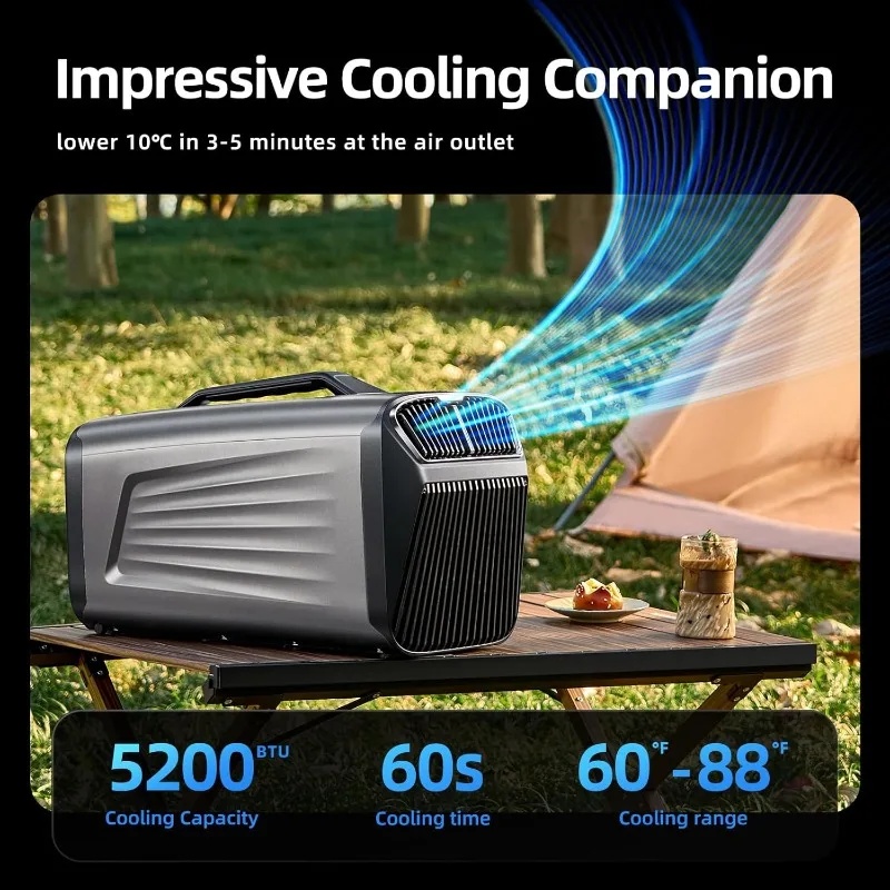 مكيف هواء محمول 5200BTU للخيام - مراجعة Outdoor Camping Air Conditioner وسعره