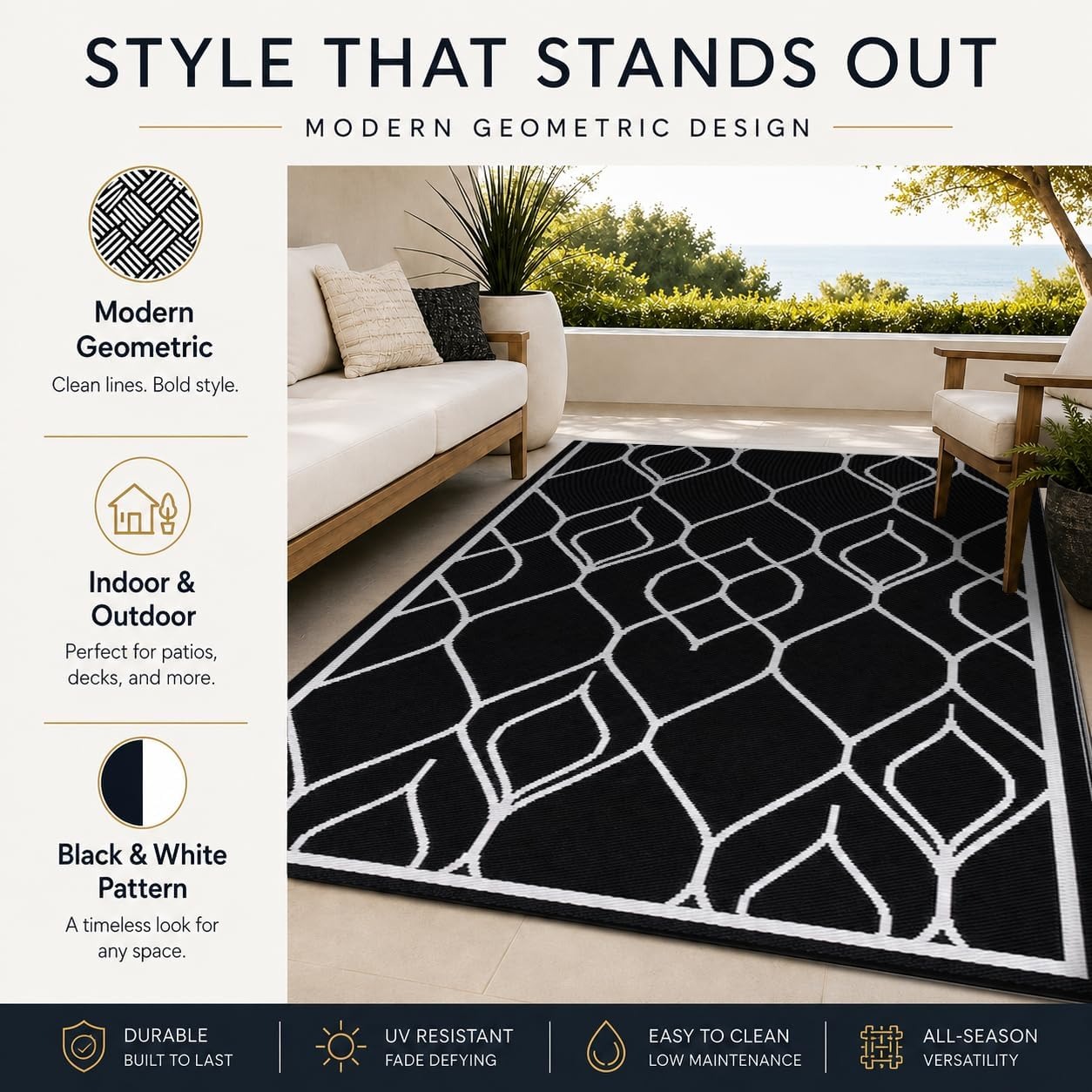 سجادة داخلية وخارجية مقاس 5x8  - مراجعة Outdoor Camping Decke وسعره