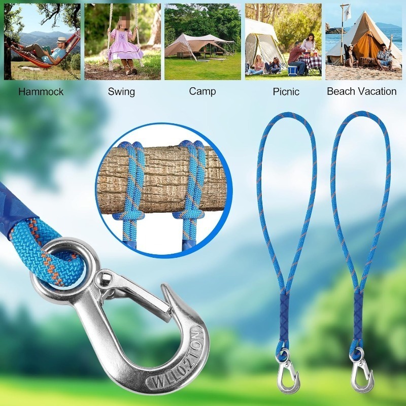 1/2 قطعة حبل نايلون بخطاف معدن - مراجعة Outdoor Camping Decke وسعره