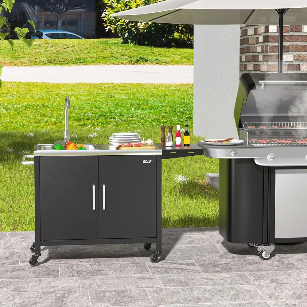 جزيرة مطبخ خارجية مع حوض من ال - مراجعة Outdoor Camping Sink وسعره