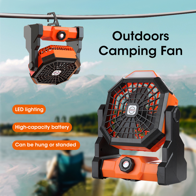 مروحة تخييم 10000 مللي أمبير ف - مراجعة Outdoor Camping Misting Fan وسعره