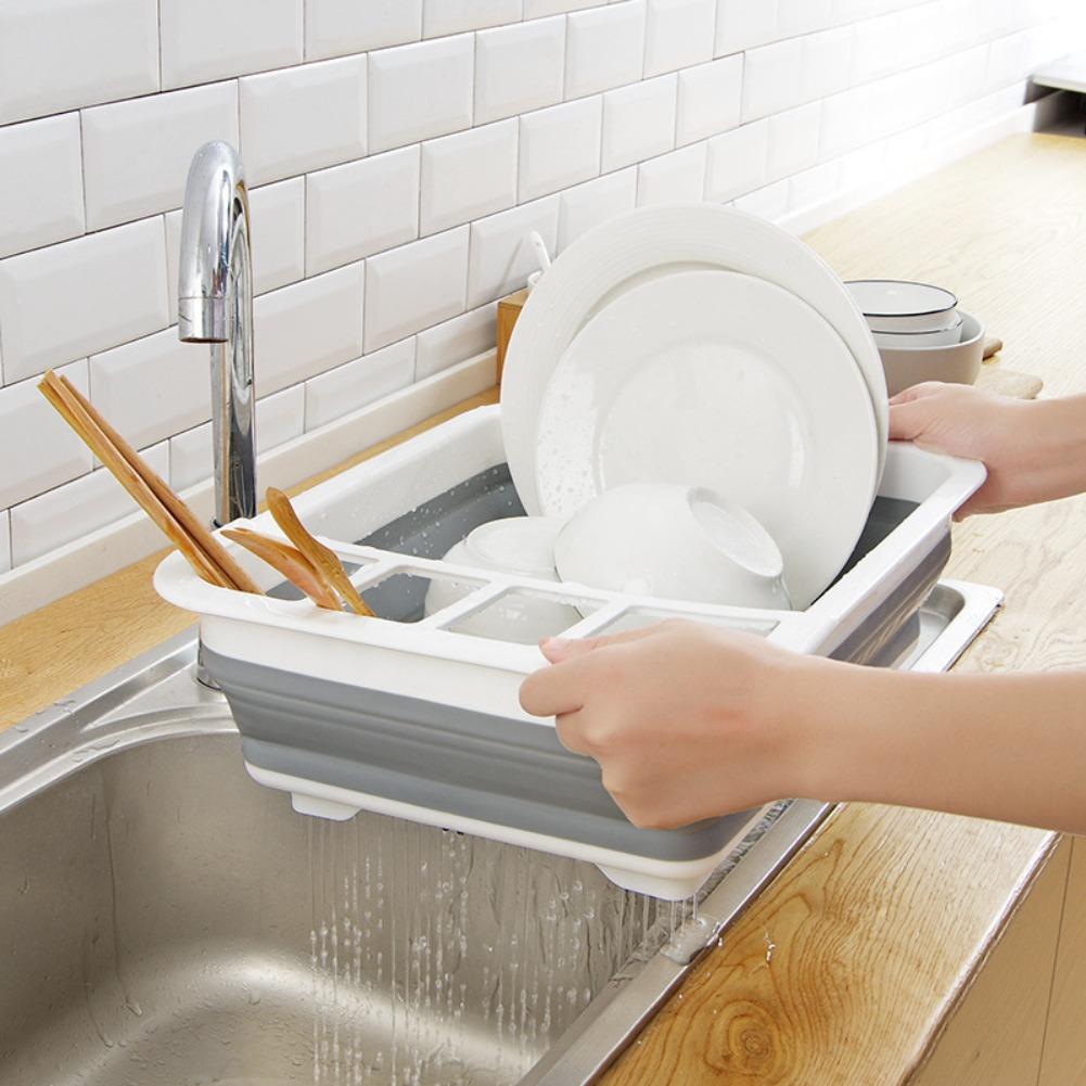 رف تجفيف أطباق قابل للطي، منظم - مراجعة Outdoor Camping Sink وسعره