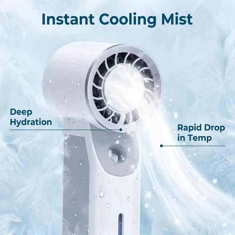 مروحة رذاذ محمولة مع تبريد بال - مراجعة Outdoor Camping Misting Fan وسعره