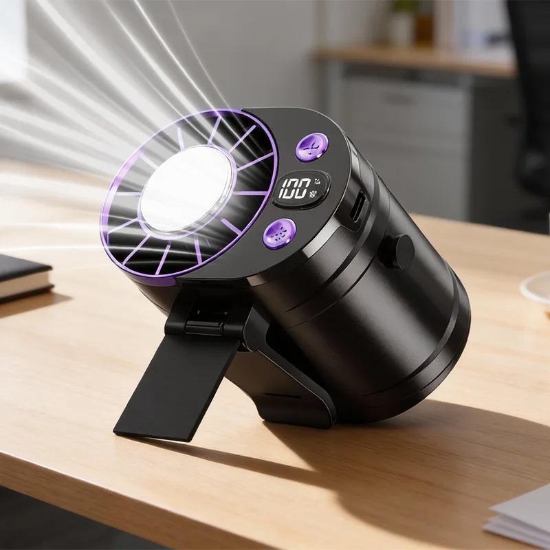 مروحة خصر محمولة قابلة لإعادة  - مراجعة Outdoor Camping Misting Fan وسعره