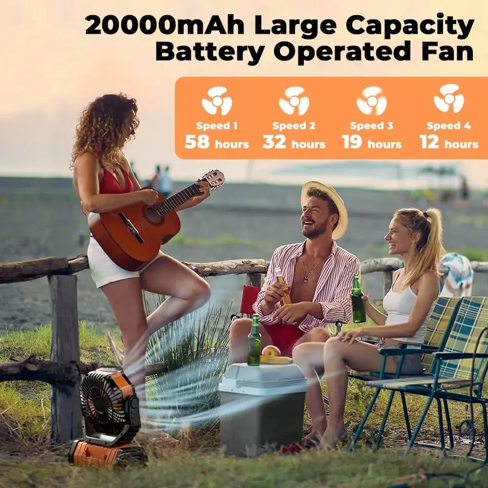 مروحة تخييم قابلة لإعادة الشحن - مراجعة Outdoor Camping Misting Fan وسعره
