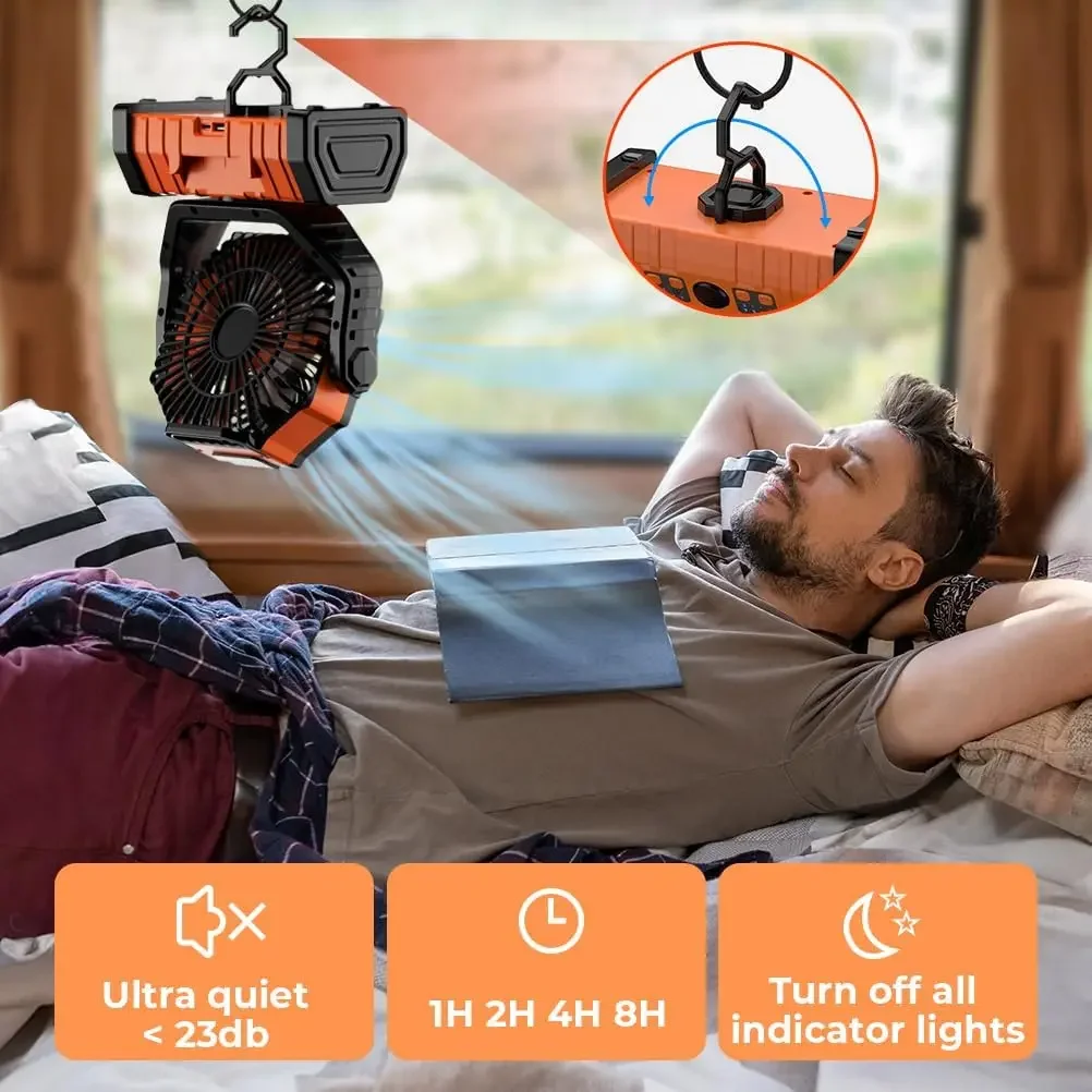 مروحة تخييم قابلة لإعادة الشحن - مراجعة Outdoor Camping Misting Fan وسعره