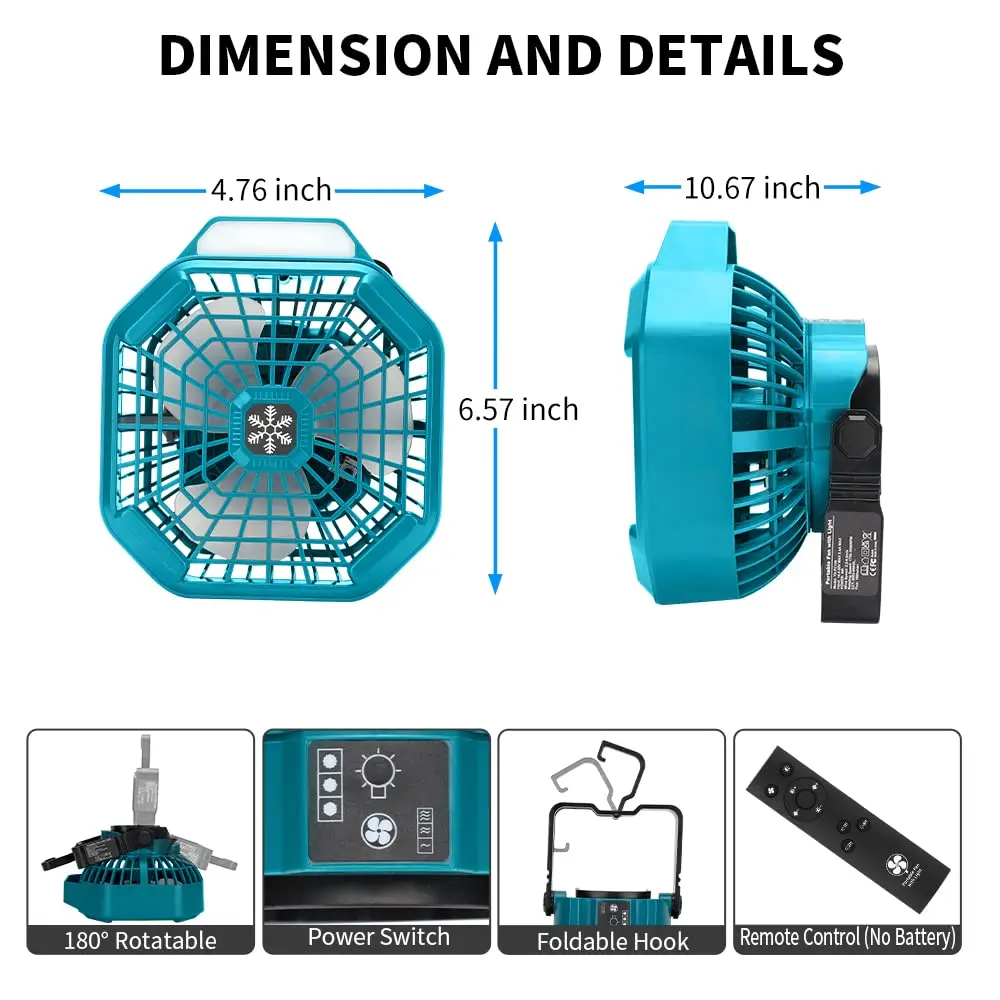 مروحة خارجية محمولة لبطاريات ل - مراجعة Outdoor Camping Misting Fan وسعره