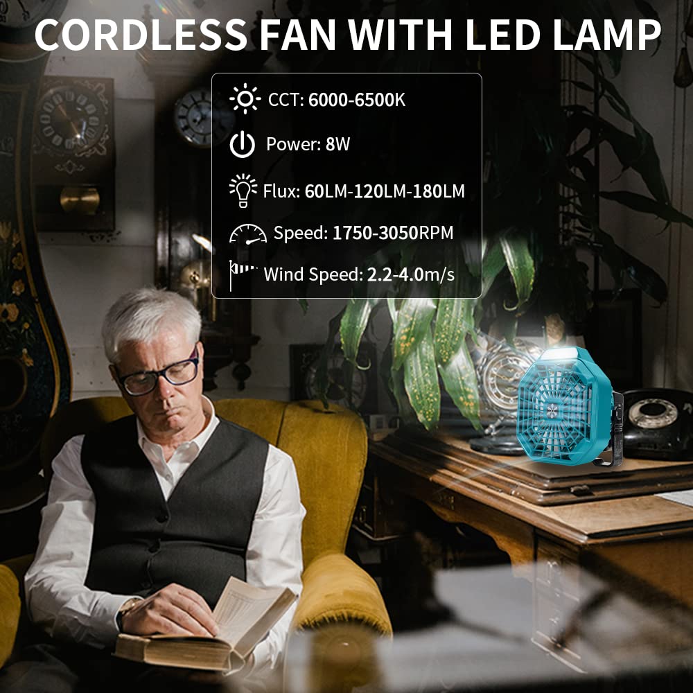 مروحة خارجية محمولة لبطاريات ل - مراجعة Outdoor Camping Misting Fan وسعره