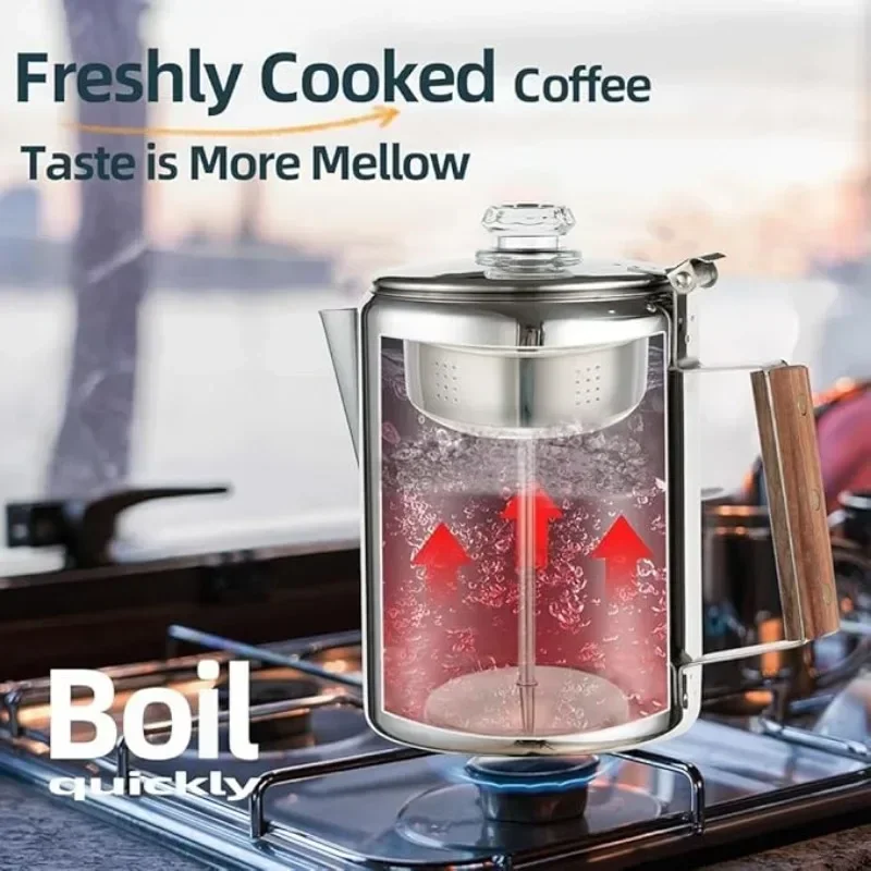وعاء تحضير القهوة من الفولاذ ا - مراجعة Camp Percolator Coffee وسعره