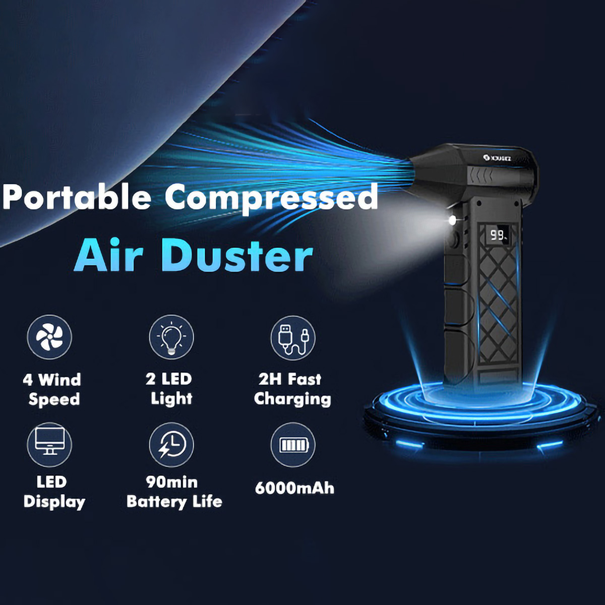 مروحة توربو عالية السرعة 13000 - مراجعة Outdoor Camping Misting Fan وسعره