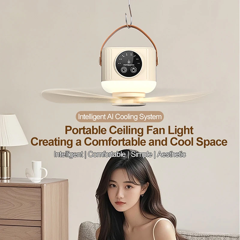 مروحة سقف محمولة قابلة لإعادة  - مراجعة Outdoor Camping Misting Fan وسعره