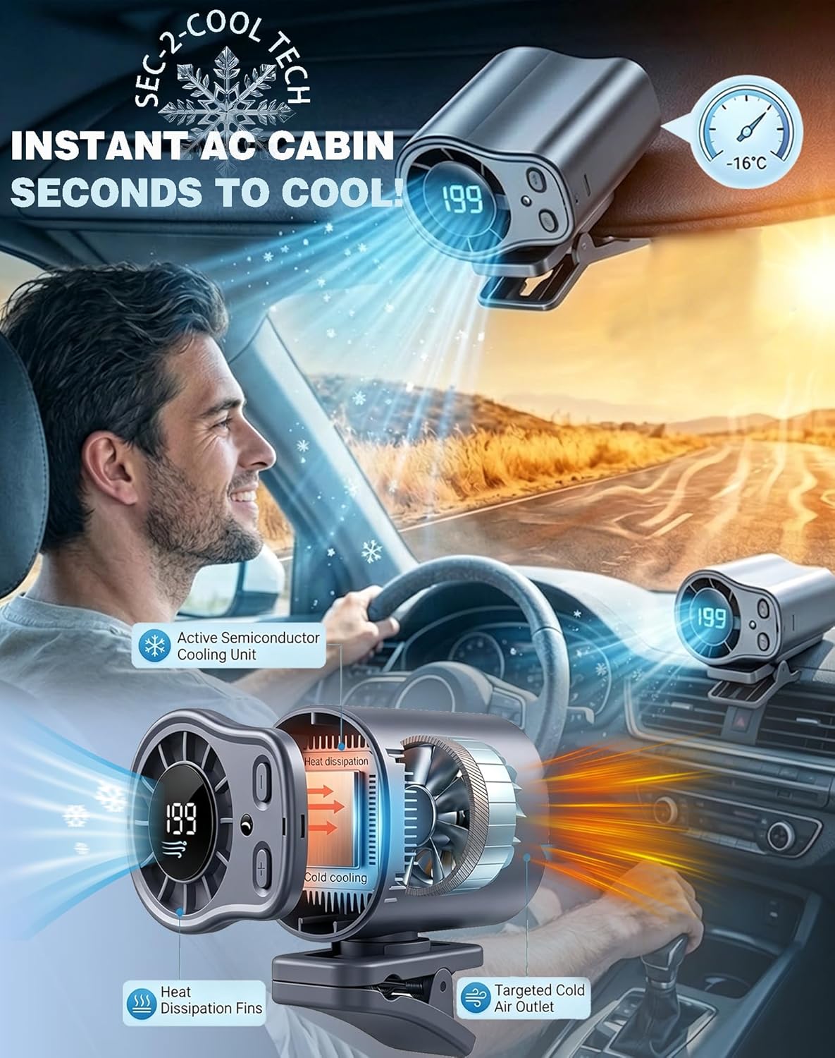 مروحة تكييف هواء للسيارة قابلة - مراجعة Outdoor Camping Air Conditioner وسعره
